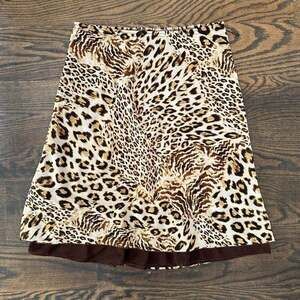 Vintage Y2K Cheetah Print Mini Skirt with Brown Lining - Trendy Animal Print
